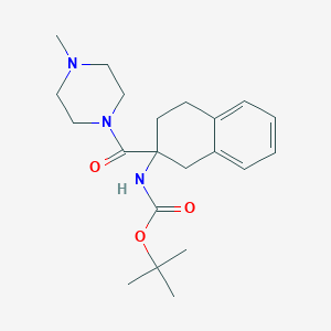 molecular formula C21H31N3O3 B8035871 tert-butyl N-[2-(4-methylpiperazine-1-carbonyl)-3,4-dihydro-1H-naphthalen-2-yl]carbamate 