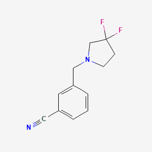 molecular formula C12H12F2N2 B8035929 3-((3,3-Difluoropyrrolidin-1-yl)methyl)benzonitrile 