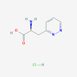 molecular formula C7H10ClN3O2 B8036039 (S)-2-Amino-3-(pyridazin-3-yl)propanoic acid hydrochloride 