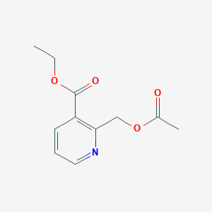 molecular formula C11H13NO4 B8036049 Ethyl 2-(acetoxymethyl)nicotinate 