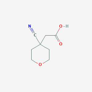 molecular formula C8H11NO3 B8036264 2-(4-Cyanooxan-4-yl)acetic acid 