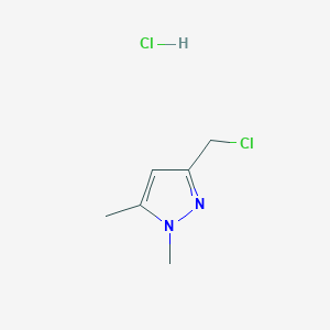 molecular formula C6H10Cl2N2 B8036278 3-(chloromethyl)-1,5-dimethyl-1H-pyrazole hydrochloride 