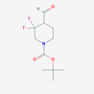 molecular formula C11H17F2NO3 B8036297 Tert-butyl 3,3-difluoro-4-formylpiperidine-1-carboxylate 