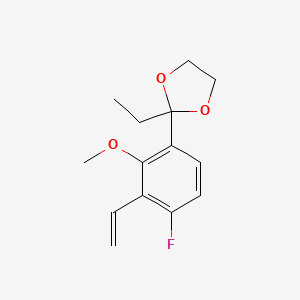 3-[1,1-(Ethylenedioxy)propyl]-6-fluoro-2-methoxystyrene