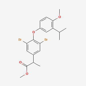 molecular formula C20H22Br2O4 B8036325 Methyl 2-[3,5-dibromo-4-(4-methoxy-3-propan-2-ylphenoxy)phenyl]propanoate 