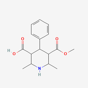 molecular formula C16H21NO4 B8036328 5-Methoxycarbonyl-2,6-dimethyl-4-phenylpiperidine-3-carboxylic acid 