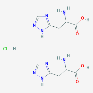 molecular formula C10H17ClN8O4 B8036333 2-amino-3-(1H-1,2,4-triazol-5-yl)propanoic acid;hydrochloride 