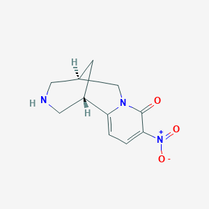 molecular formula C11H13N3O3 B8036347 (1S,9R)-5-nitro-7,11-diazatricyclo[7.3.1.02,7]trideca-2,4-dien-6-one 