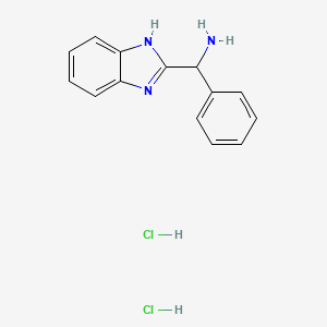 molecular formula C14H15Cl2N3 B8036355 (1H-Benzo[d]imidazol-2-yl)(phenyl)methanamine dihydrochloride 