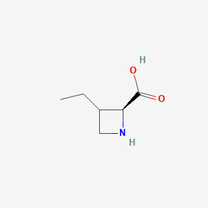 molecular formula C6H11NO2 B8036485 (2S)-3-Ethylazetidine-2-carboxylic acid 