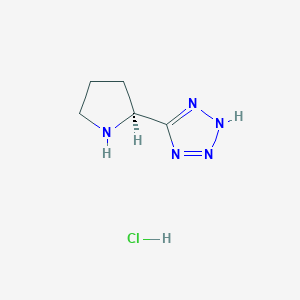 molecular formula C5H10ClN5 B8036494 5-[(2S)-pyrrolidin-2-yl]-1H-1,2,3,4-tetrazole hydrochloride 