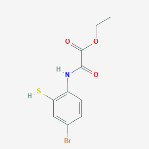 molecular formula C10H10BrNO3S B8036586 Ethyl 2-(4-bromo-2-mercaptophenylamino)-2-oxoacetate 