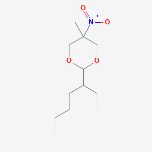molecular formula C12H23NO4 B8036635 2-Heptan-3-yl-5-methyl-5-nitro-1,3-dioxane CAS No. 17144-55-7