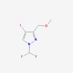molecular formula C6H7F2IN2O B8036649 1-(difluoromethyl)-4-iodo-3-(methoxymethyl)-1H-pyrazole 