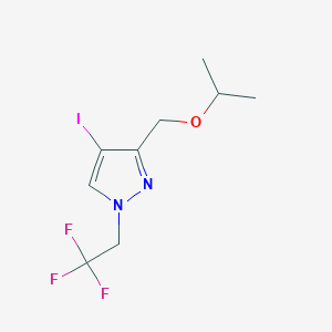 molecular formula C9H12F3IN2O B8036657 4-iodo-3-(isopropoxymethyl)-1-(2,2,2-trifluoroethyl)-1H-pyrazole 