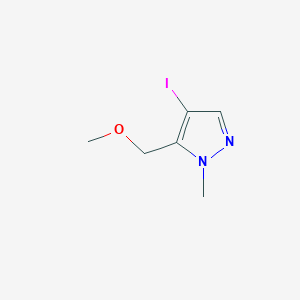 molecular formula C6H9IN2O B8036661 4-iodo-5-(methoxymethyl)-1-methyl-1H-pyrazole 