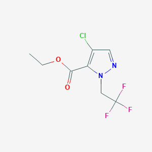 molecular formula C8H8ClF3N2O2 B8036687 ethyl 4-chloro-1-(2,2,2-trifluoroethyl)-1H-pyrazole-5-carboxylate 