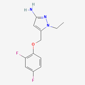 molecular formula C12H13F2N3O B8036711 5-[(2,4-difluorophenoxy)methyl]-1-ethyl-1H-pyrazol-3-amine 