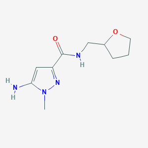 molecular formula C10H16N4O2 B8036718 5-amino-1-methyl-N-[(oxolan-2-yl)methyl]-1H-pyrazole-3-carboxamide 