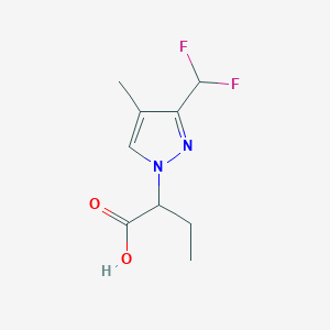 molecular formula C9H12F2N2O2 B8036732 2-[3-(difluoromethyl)-4-methyl-1H-pyrazol-1-yl]butanoic acid 