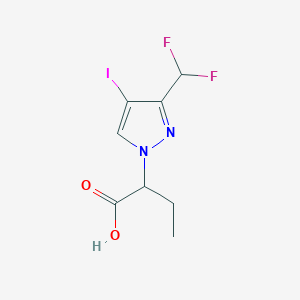molecular formula C8H9F2IN2O2 B8036768 2-[3-(difluoromethyl)-4-iodo-1H-pyrazol-1-yl]butanoic acid 