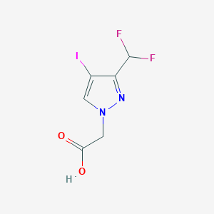molecular formula C6H5F2IN2O2 B8036770 [3-(difluoromethyl)-4-iodo-1H-pyrazol-1-yl]acetic acid 