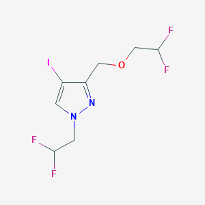 molecular formula C8H9F4IN2O B8036783 3-[(2,2-difluoroethoxy)methyl]-1-(2,2-difluoroethyl)-4-iodo-1H-pyrazole 