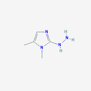 molecular formula C5H10N4 B8036798 2-hydrazinyl-1,5-dimethyl-1H-imidazole 