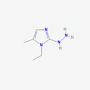 molecular formula C6H12N4 B8036800 1-ethyl-2-hydrazinyl-5-methyl-1H-imidazole 