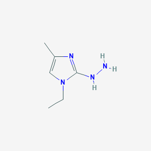 molecular formula C6H12N4 B8036802 1-ethyl-2-hydrazinyl-4-methyl-1H-imidazole 