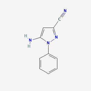 molecular formula C10H8N4 B8036852 5-氨基-1-苯基-1H-吡唑-3-腈 