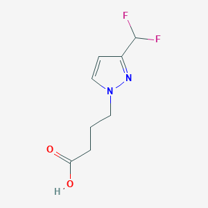 molecular formula C8H10F2N2O2 B8036878 4-[3-(difluoromethyl)-1H-pyrazol-1-yl]butanoic acid 