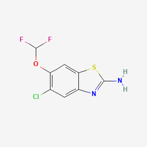 molecular formula C8H5ClF2N2OS B8036888 5-Chloro-6-(difluoromethoxy)-1,3-benzothiazol-2-amine 