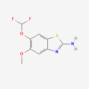 molecular formula C9H8F2N2O2S B8036893 6-(Difluoromethoxy)-5-methoxy-1,3-benzothiazol-2-amine 