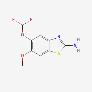 molecular formula C9H8F2N2O2S B8036902 5-(Difluoromethoxy)-6-methoxy-1,3-benzothiazol-2-amine 