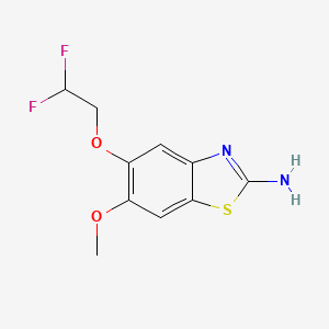molecular formula C10H10F2N2O2S B8036908 5-(2,2-Difluoroethoxy)-6-methoxy-1,3-benzothiazol-2-amine 