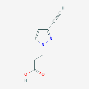 molecular formula C8H8N2O2 B8036913 3-(3-ethynyl-1H-pyrazol-1-yl)propanoic acid 