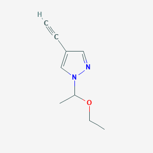 molecular formula C9H12N2O B8036946 1-(1-ethoxyethyl)-4-ethynyl-1H-pyrazole 