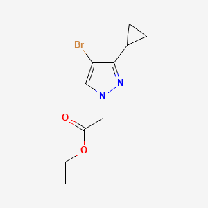 molecular formula C10H13BrN2O2 B8036978 ethyl (4-bromo-3-cyclopropyl-1H-pyrazol-1-yl)acetate 