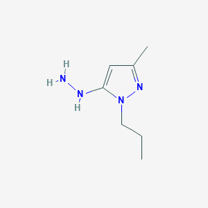 molecular formula C7H14N4 B8036986 5-hydrazinyl-3-methyl-1-propyl-1H-pyrazole 