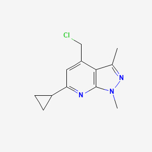 molecular formula C12H14ClN3 B8037000 4-(chloromethyl)-6-cyclopropyl-1,3-dimethyl-1H-pyrazolo[3,4-b]pyridine 