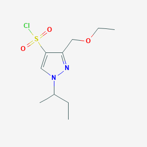 molecular formula C10H17ClN2O3S B8037016 1-(butan-2-yl)-3-(ethoxymethyl)-1H-pyrazole-4-sulfonyl chloride 