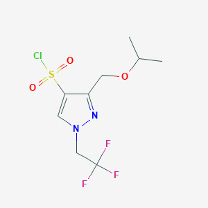 molecular formula C9H12ClF3N2O3S B8037020 3-(isopropoxymethyl)-1-(2,2,2-trifluoroethyl)-1H-pyrazole-4-sulfonyl chloride 
