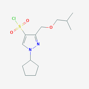 molecular formula C13H21ClN2O3S B8037024 1-cyclopentyl-3-(isobutoxymethyl)-1H-pyrazole-4-sulfonyl chloride 