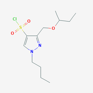 molecular formula C12H21ClN2O3S B8037038 3-(sec-butoxymethyl)-1-butyl-1H-pyrazole-4-sulfonyl chloride 