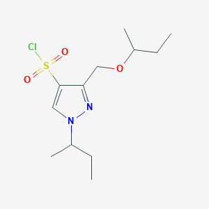 molecular formula C12H21ClN2O3S B8037044 3-(sec-butoxymethyl)-1-sec-butyl-1H-pyrazole-4-sulfonyl chloride 