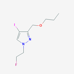 molecular formula C9H14FIN2O B8037080 1-(2-fluoroethyl)-4-iodo-3-(propoxymethyl)-1H-pyrazole 