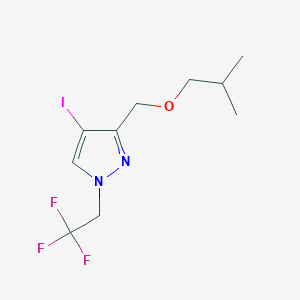 molecular formula C10H14F3IN2O B8037085 4-iodo-3-(isobutoxymethyl)-1-(2,2,2-trifluoroethyl)-1H-pyrazole 