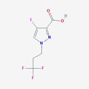 molecular formula C7H6F3IN2O2 B8037095 4-iodo-1-(3,3,3-trifluoropropyl)-1H-pyrazole-3-carboxylic acid 