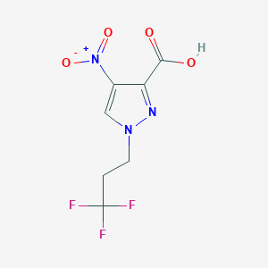 molecular formula C7H6F3N3O4 B8037103 4-nitro-1-(3,3,3-trifluoropropyl)-1H-pyrazole-3-carboxylic acid 